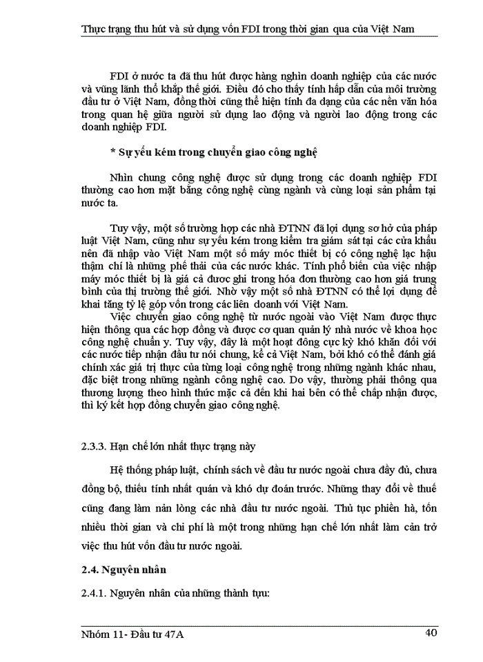image for page Thực trạng thu hút và sử dụng vốn FDI trong thời gian qua của Việt Nam