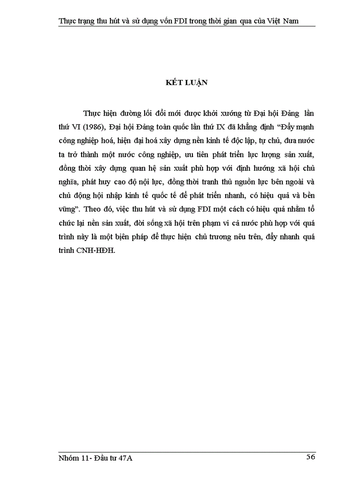 image for page Thực trạng thu hút và sử dụng vốn FDI trong thời gian qua của Việt Nam