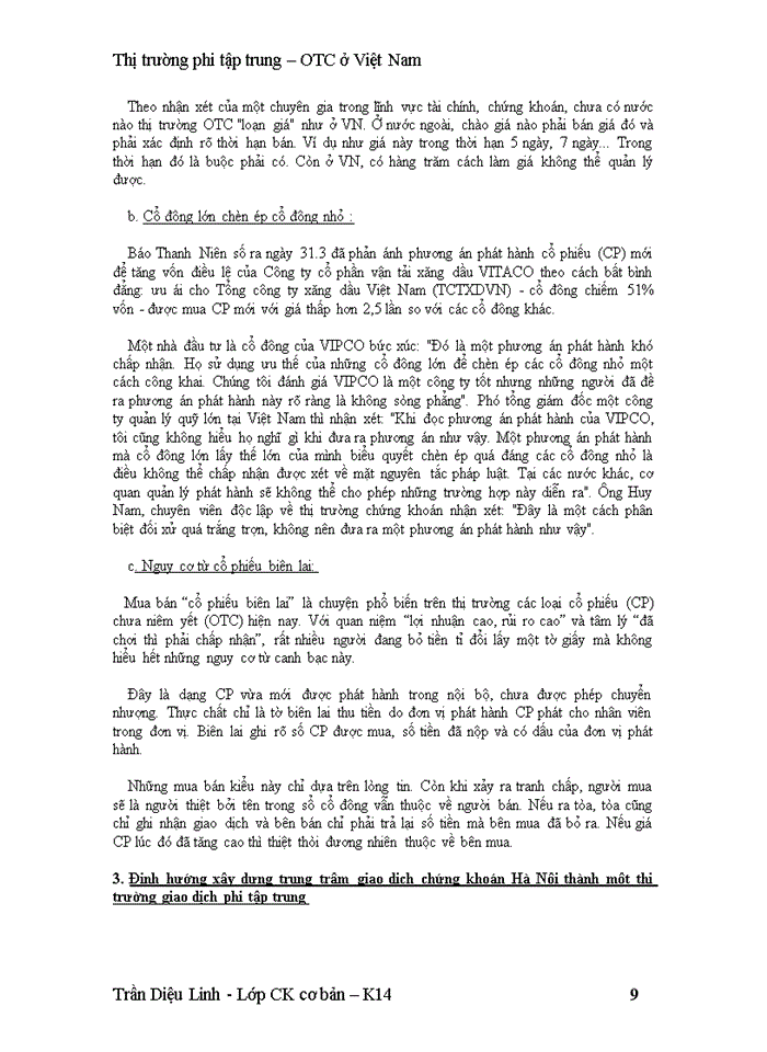 image for page Thị trường OTC ở Việt Nam