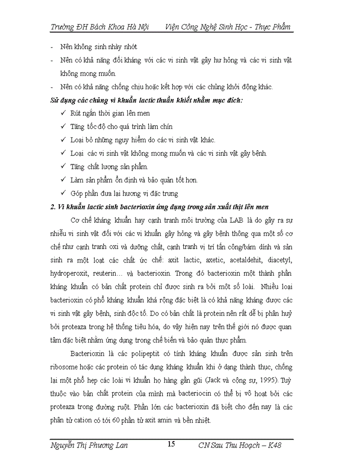 image for page Nghiên cứu ứng dụng chế phẩm vi khuẩn lactic có hoạt tính sinh học và chế phẩm tỏi trong sản xuất thịt lên men nem chua xúc xích lên men