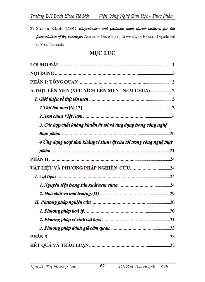 image for page Nghiên cứu ứng dụng chế phẩm vi khuẩn lactic có hoạt tính sinh học và chế phẩm tỏi trong sản xuất thịt lên men nem chua xúc xích lên men