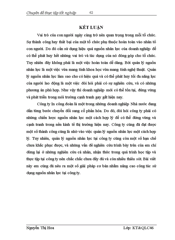 image for page Hoàn thiện quản lý nguồn nhân lực tại Công ty In Công đoàn