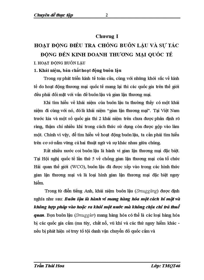 Tác động của hoạt động điều tra chống buôn lậu tới Kinh doanh Thương mại quốc tế của Việt Nam