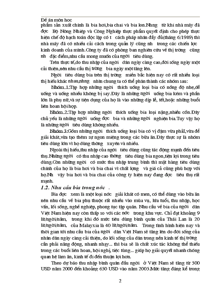 image for page Thực trạng về cạnh tranh trên thị trường BIA tại Miền Bắc và Một số Giải pháp trong cạnh tranh của Công ty Bia Hà Nội