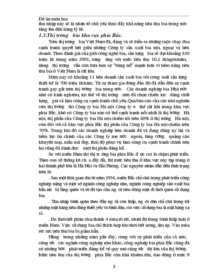 image for page Thực trạng về cạnh tranh trên thị trường BIA tại Miền Bắc và Một số Giải pháp trong cạnh tranh của Công ty Bia Hà Nội