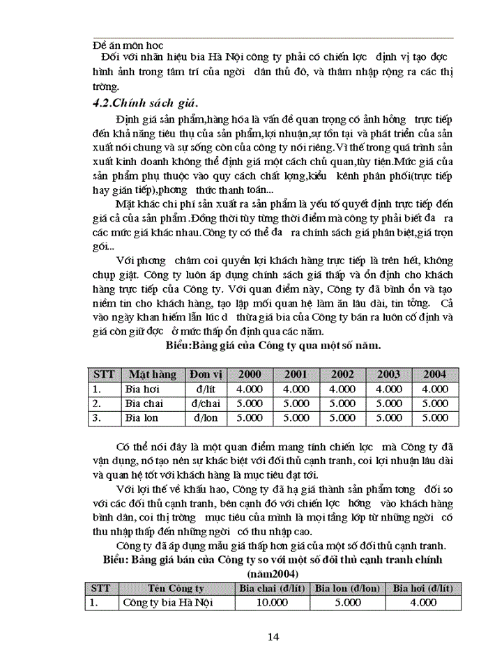 image for page Thực trạng về cạnh tranh trên thị trường BIA tại Miền Bắc và Một số Giải pháp trong cạnh tranh của Công ty Bia Hà Nội