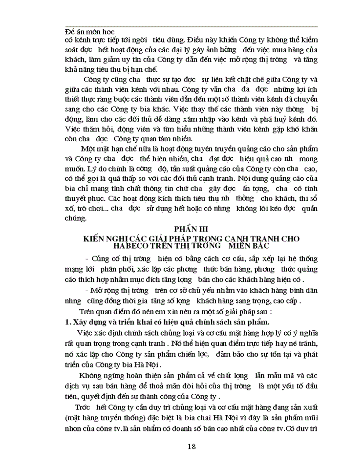 image for page Thực trạng về cạnh tranh trên thị trường BIA tại Miền Bắc và Một số Giải pháp trong cạnh tranh của Công ty Bia Hà Nội
