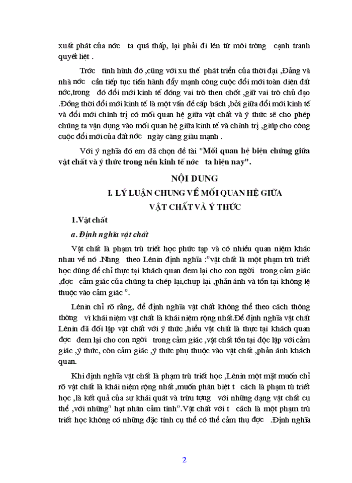 image for page Mối quan hệ biện chứng giữa vật chất và ý thức trong nền kinh tế nước ta hiện nay