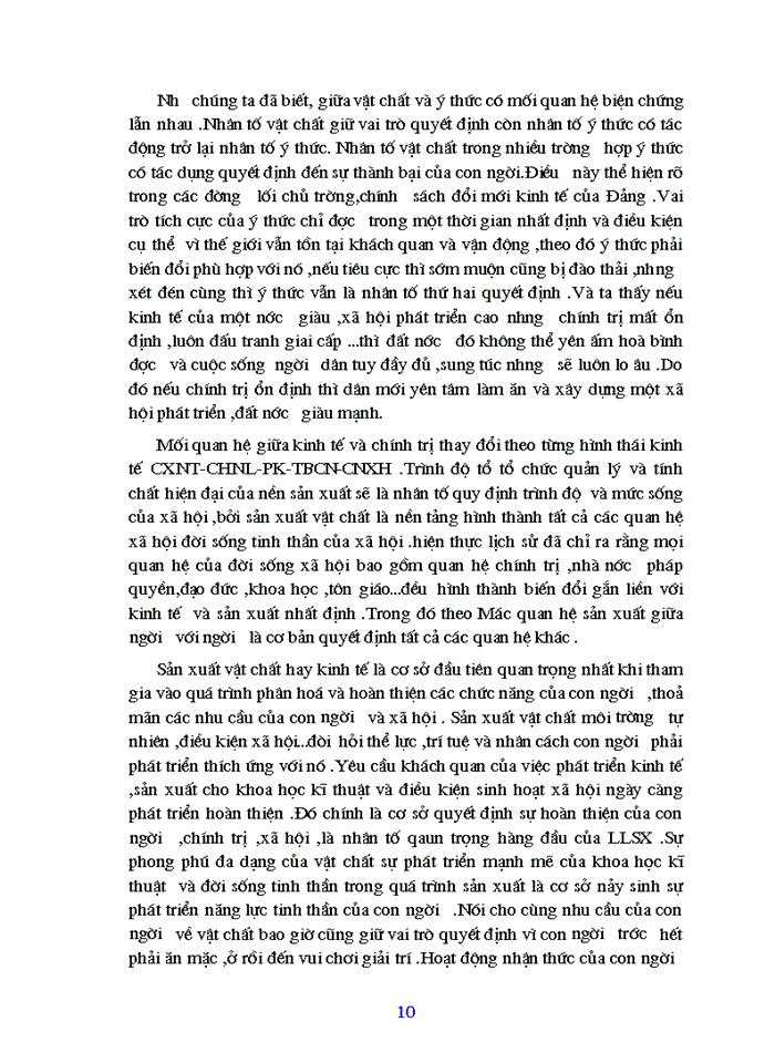 image for page Mối quan hệ biện chứng giữa vật chất và ý thức trong nền kinh tế nước ta hiện nay