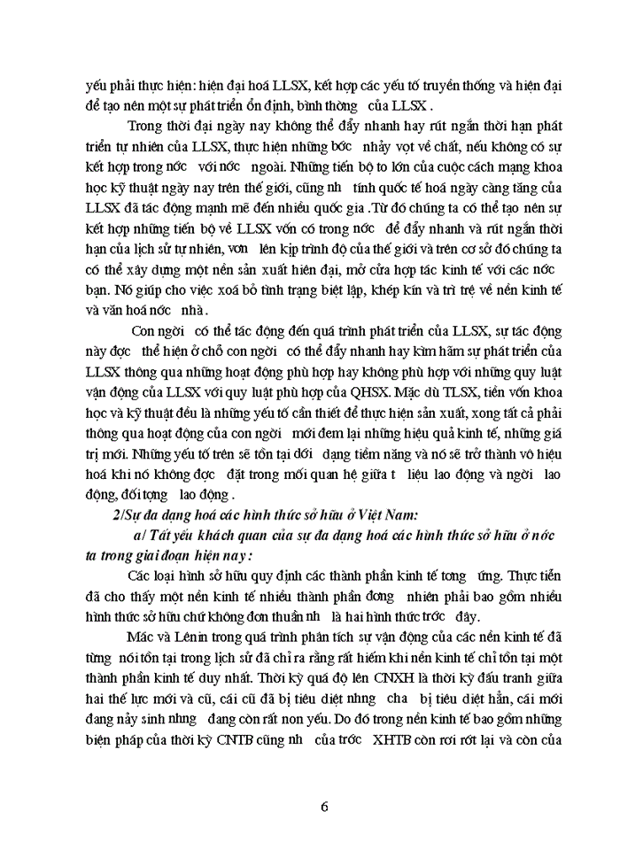 image for page Quan hệ biện chứng giữa sự phát triển của Lực lượng Sản xuất và sự đa dạng hóa các loại hình sở hữu ở Việt Nam