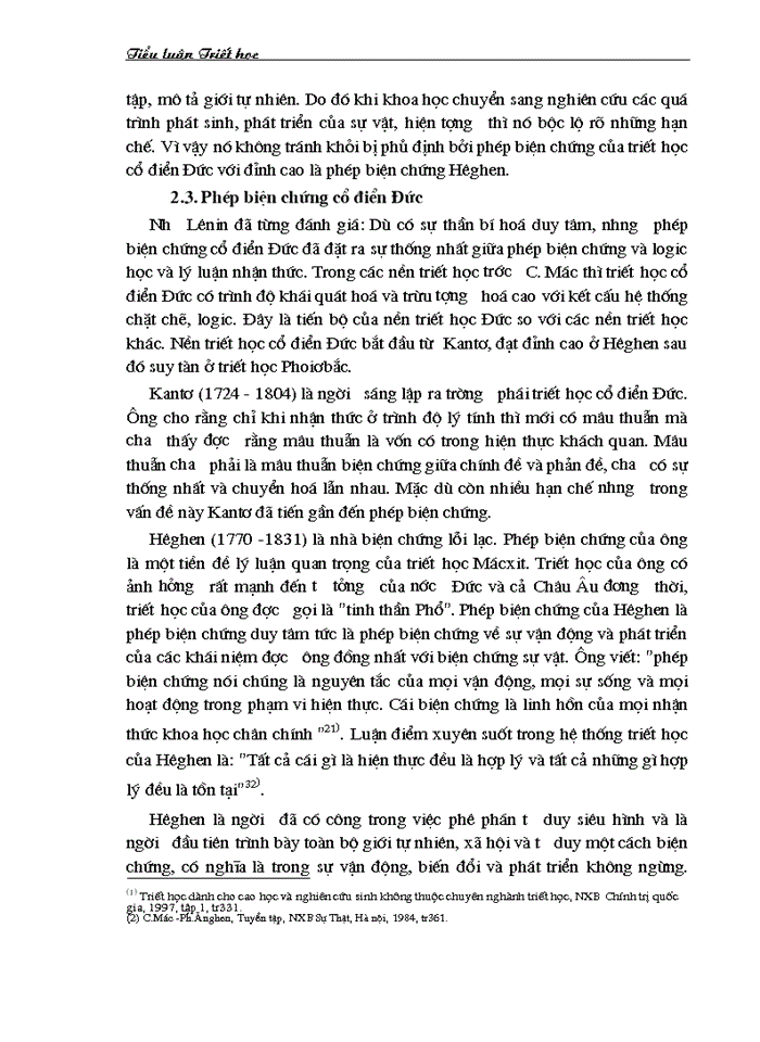 image for page Phân tích những thành tựu và hạn chế của phép biện chứng và chủ nghĩa duy vật trước Mác