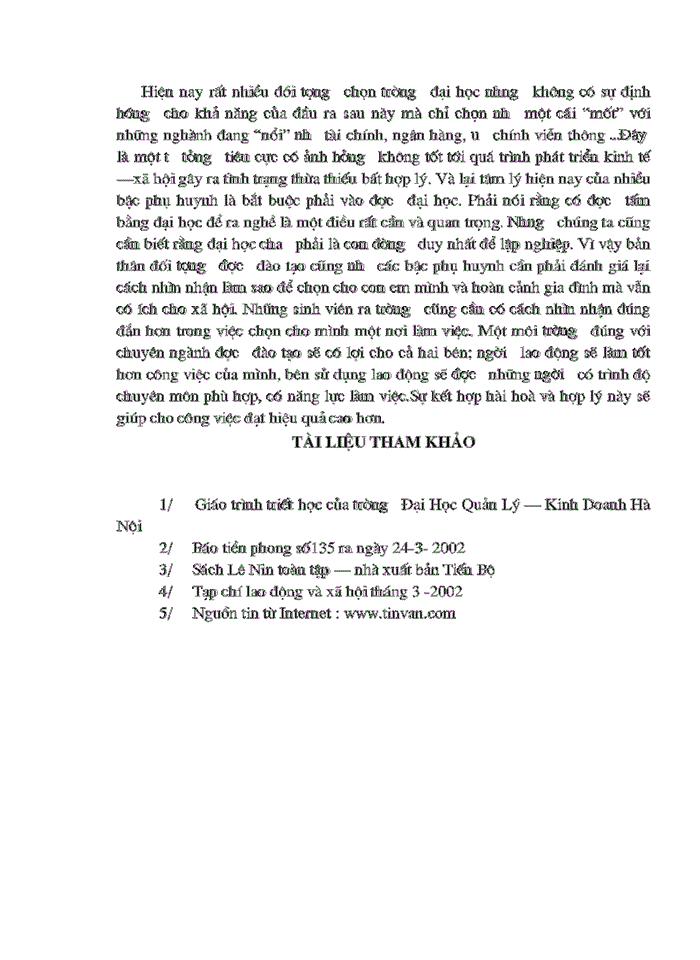 image for page Vận dụng quan điểm toàn diện của triết học Mác Lê Nin để Giải thích nguyên nhân của vấn đề thất nghiệp của sinh viên sau khi ra trường