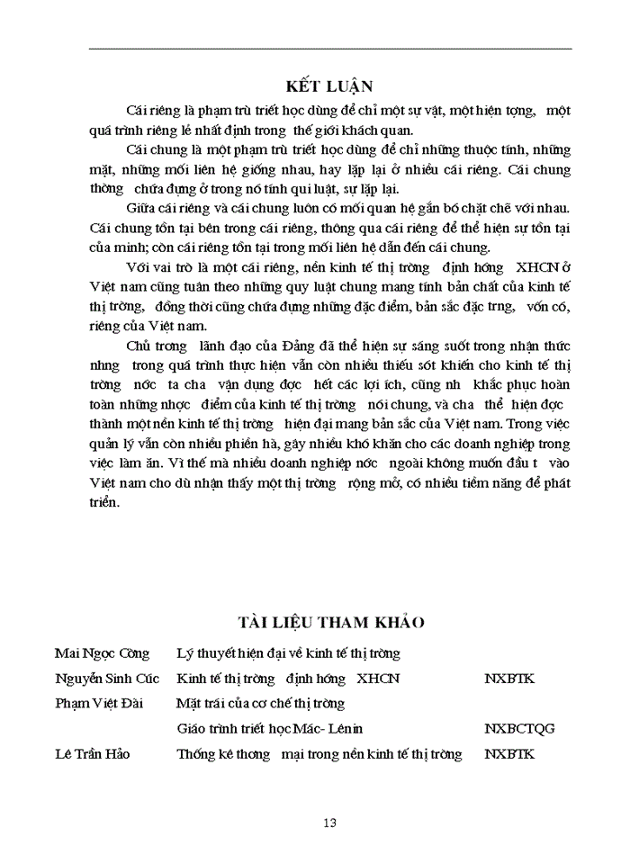 image for page Mối quan hệ giữa cái riêng và cái chung và vận dụng trong quá trình Xây dựng Kinh tế Thị trường ở nước ta