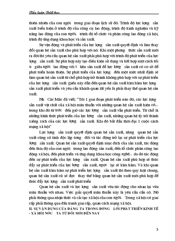 image for page Vận dụng quan điểm triết học Mác xít về quy luật Quan hệ Sản xuất phải phù hợp với trình độ Lực lượng Sản xuất để phát triển những thành tựu hạn chế trong phát triển kinh tế Xã hội của Việt Nam trong giai đoạn từ đổi mới