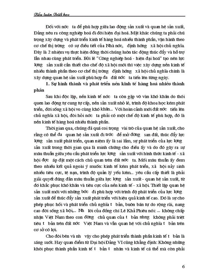 image for page Vận dụng quan điểm triết học Mác xít về quy luật Quan hệ Sản xuất phải phù hợp với trình độ Lực lượng Sản xuất để phát triển những thành tựu hạn chế trong phát triển kinh tế Xã hội của Việt Nam trong giai đoạn từ đổi mới
