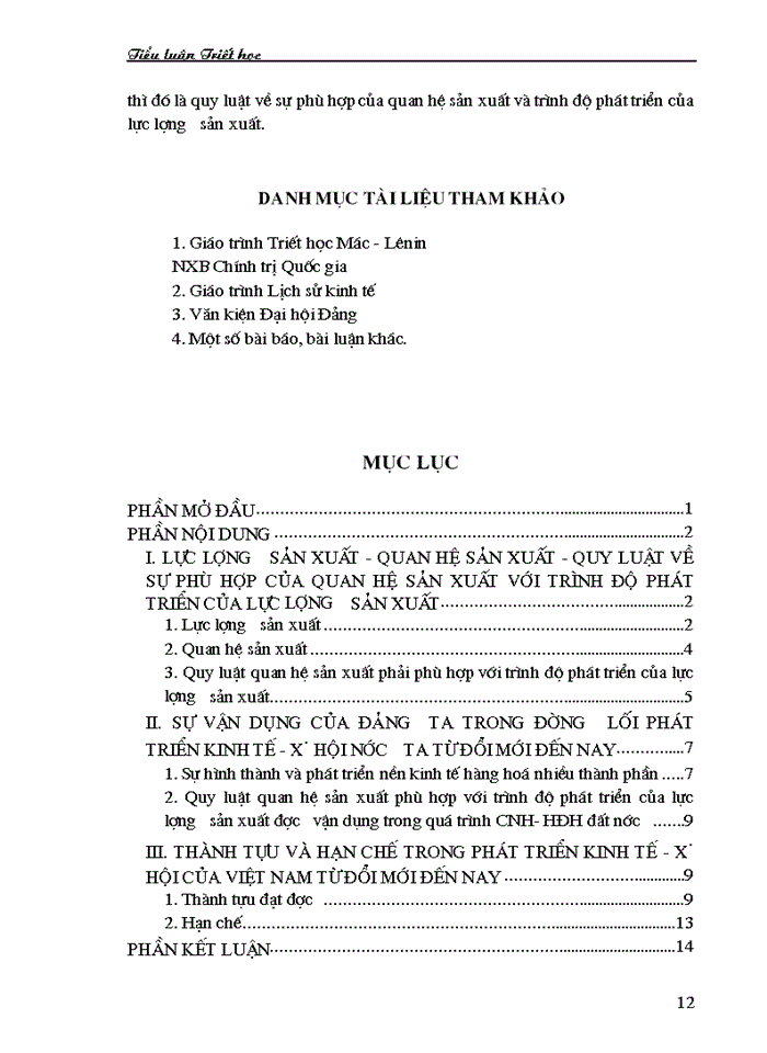 image for page Vận dụng quan điểm triết học Mác xít về quy luật Quan hệ Sản xuất phải phù hợp với trình độ Lực lượng Sản xuất để phát triển những thành tựu hạn chế trong phát triển kinh tế Xã hội của Việt Nam trong giai đoạn từ đổi mới