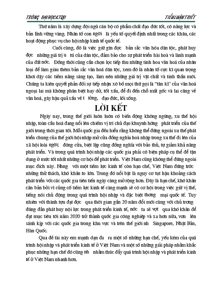 image for page Việt Nam trong xu thế hội nhập và phát triển dưới con mắt triết học