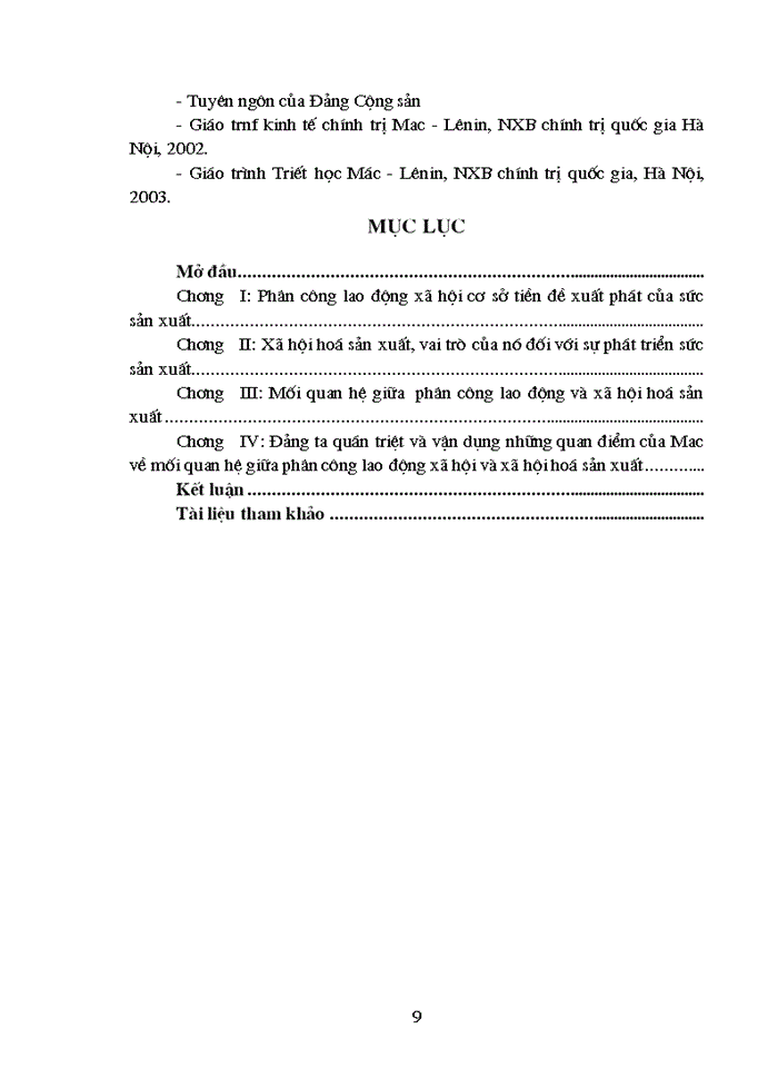 image for page Tìm hiểu mối quan hệ giữa phân công Lao động Xã hội và Xã hội hoá sản xuất qua Một số tác phẩm thời kỳ đầu của Mac