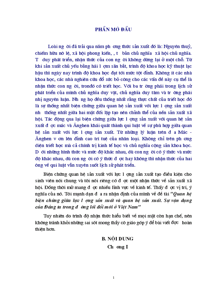 image for page Quan hệ biện chứng giữa Lực lượng Sản xuất và Quan hệ Sản xuất Sự vận dụng của Đảng ta trong đường lối đổi mới ở Việt Nam