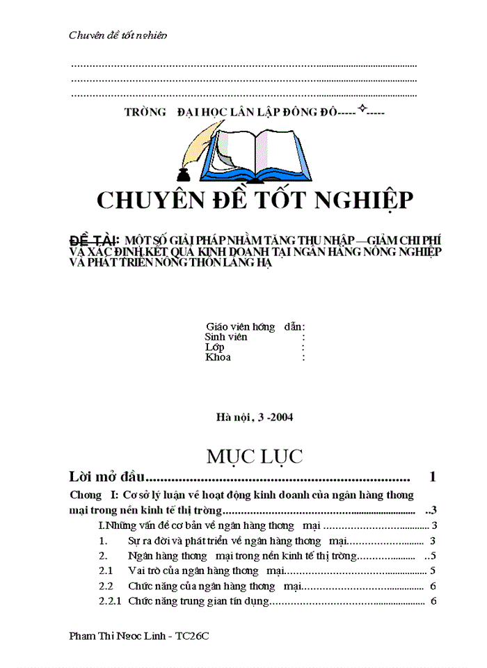 image for page Một số Giải pháp nhằm tăng thu nhập giảm chi phí và nâng cao hiệu quả Kinh doanh tại Ngân hàng Nông nghiệp và Phát triển Nông thôn Láng Hạ