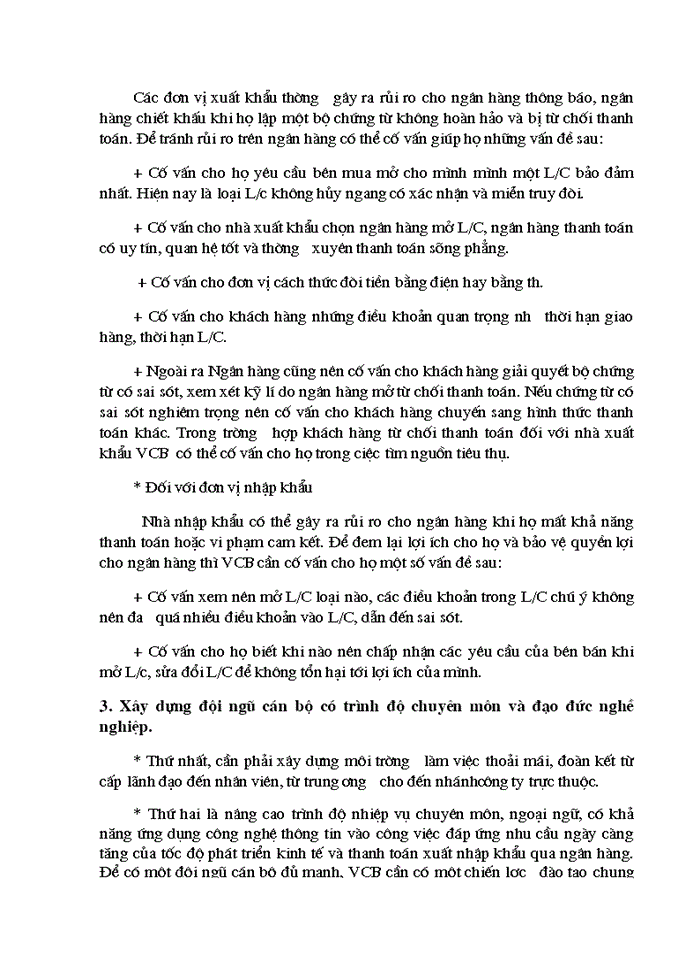 image for page Một số Giải pháp nâng cao hiệu quả trong công tác thanh toán hàng Xuất nhập khẩu bằng phương thức tính dụng chứng từ tại Ngân hàng Ngoại thương Việt Nam