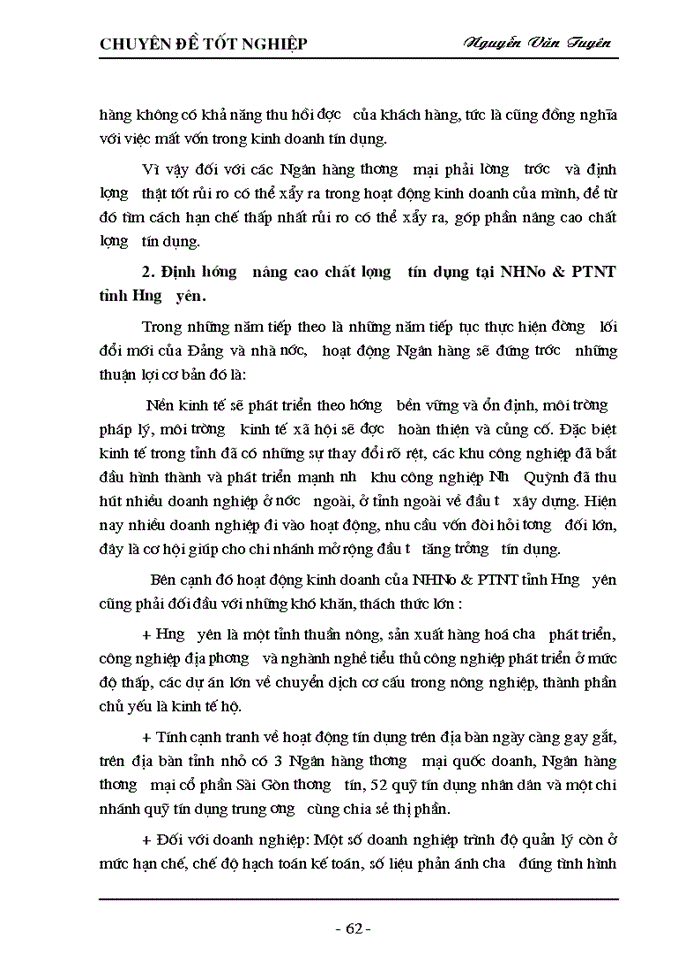 image for page Giải pháp nâng cao chất lượng tín dụng tại Ngân hàng Nông nghiệp và Phát triển Nông thôn tỉnh Hưng Yên