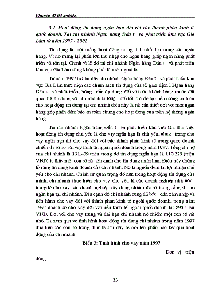 image for page Thực trạng về hoạt động tín dụng ngắn hạn tại chi nhánh Ngân hàng Đầu tư và phát triển khu vực Gia Lâm