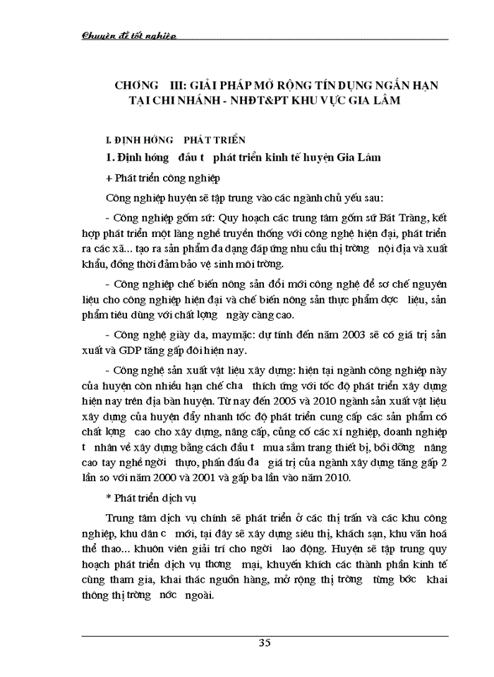 image for page Thực trạng về hoạt động tín dụng ngắn hạn tại chi nhánh Ngân hàng Đầu tư và phát triển khu vực Gia Lâm