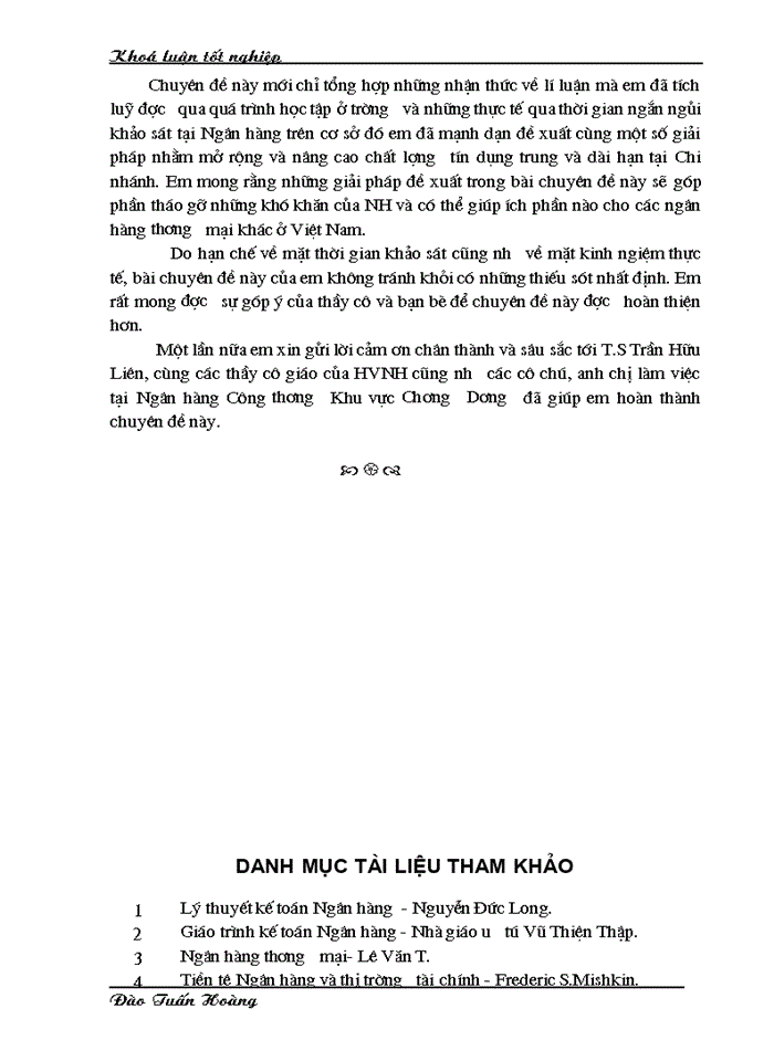 image for page Giải pháp nâng cao chất lượng cho vay trung và dài hạn tại Chi nhánh Ngân hàng Công thương khu vực Chương Dương