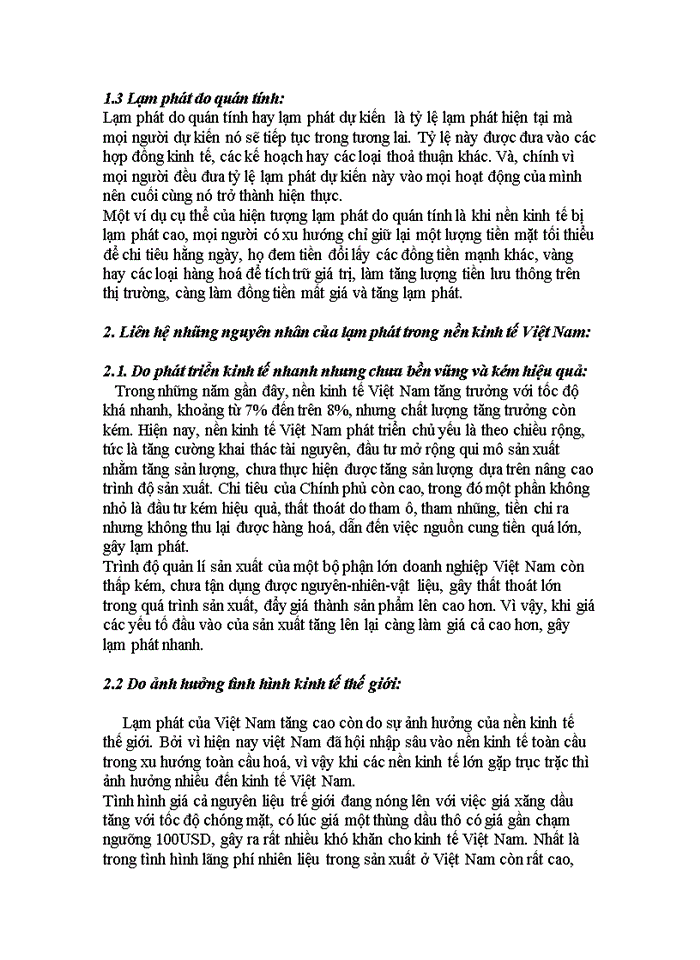 image for page Vấn đề về lạm phát giá cả nguyên nhân thực trạng và Giải pháp của nước ta hiện nay