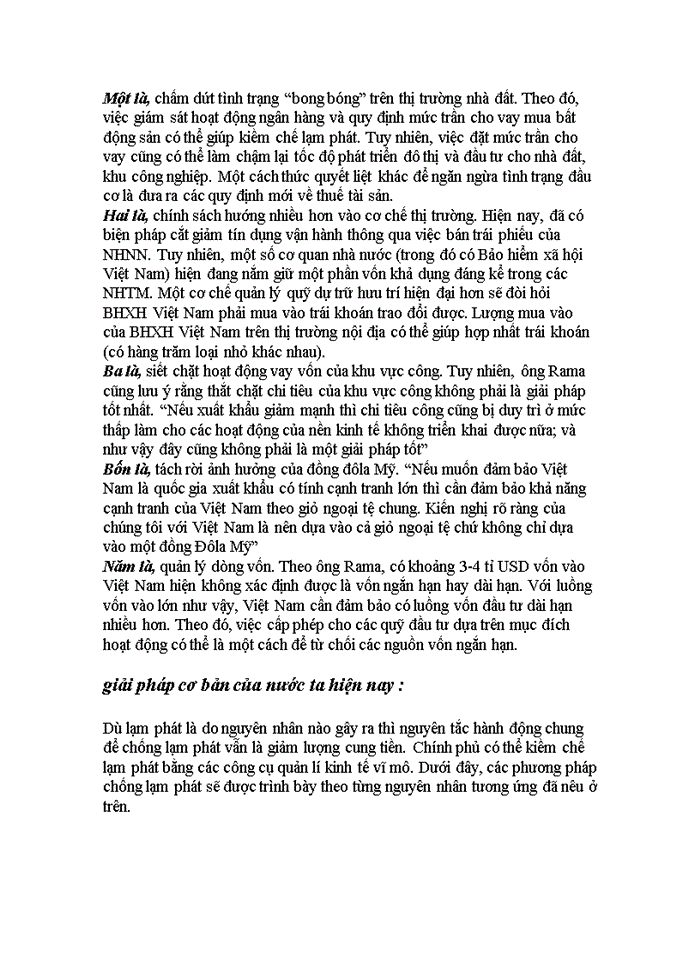 image for page Vấn đề về lạm phát giá cả nguyên nhân thực trạng và Giải pháp của nước ta hiện nay