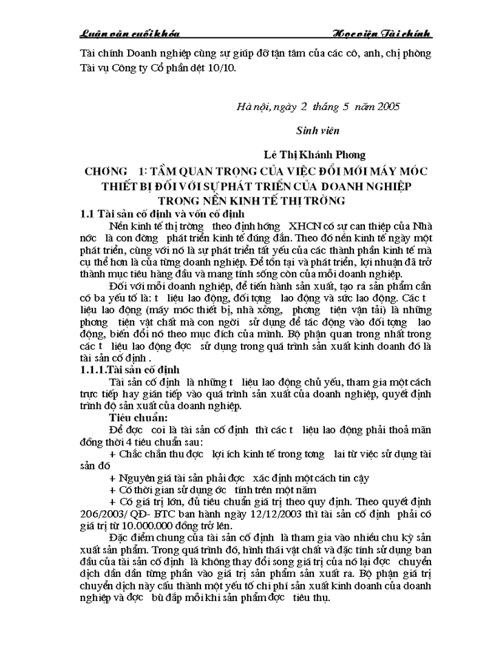 image for page Những Giải pháp chủ yếu huy động vốn đổi mới thiết bị công nghệ tại Công ty Cổ phần dệt 10 10