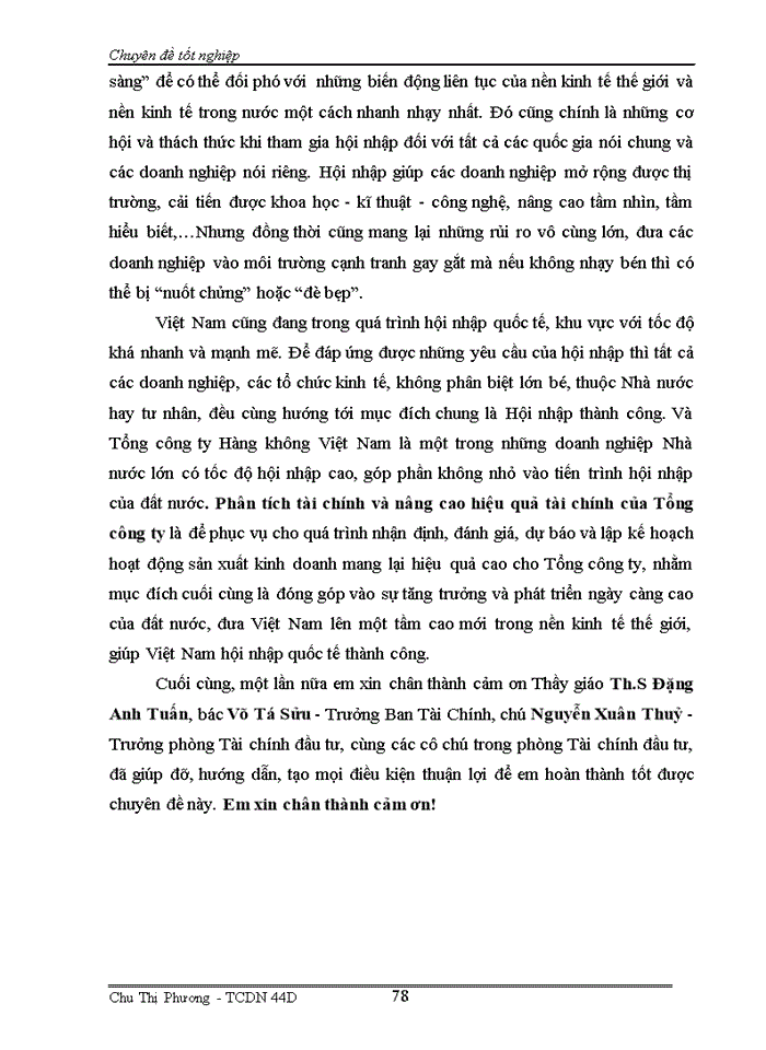 image for page Phân tích tài chính và nâng cao hiệu quả tài chính của Tổng Công ty Hàng không Việt Nam