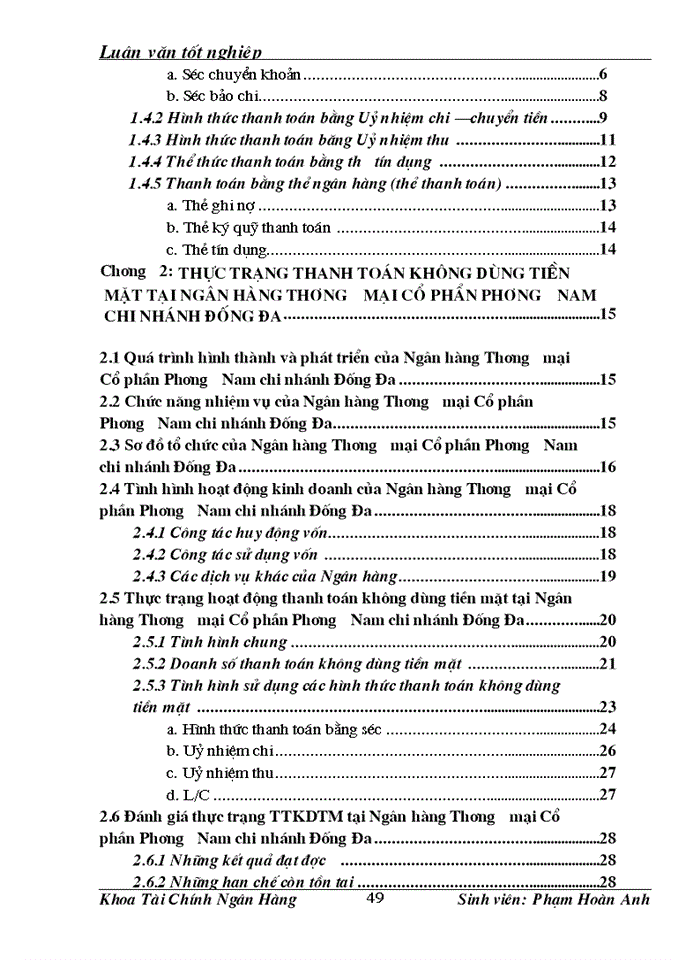 image for page Giải pháp nâng cao chất lượng hoạt động thanh toán không dùng tiền mặt tại Ngân hàng Thương mại Cổ phần Phương Nam - Chi nhánh Đống Đa