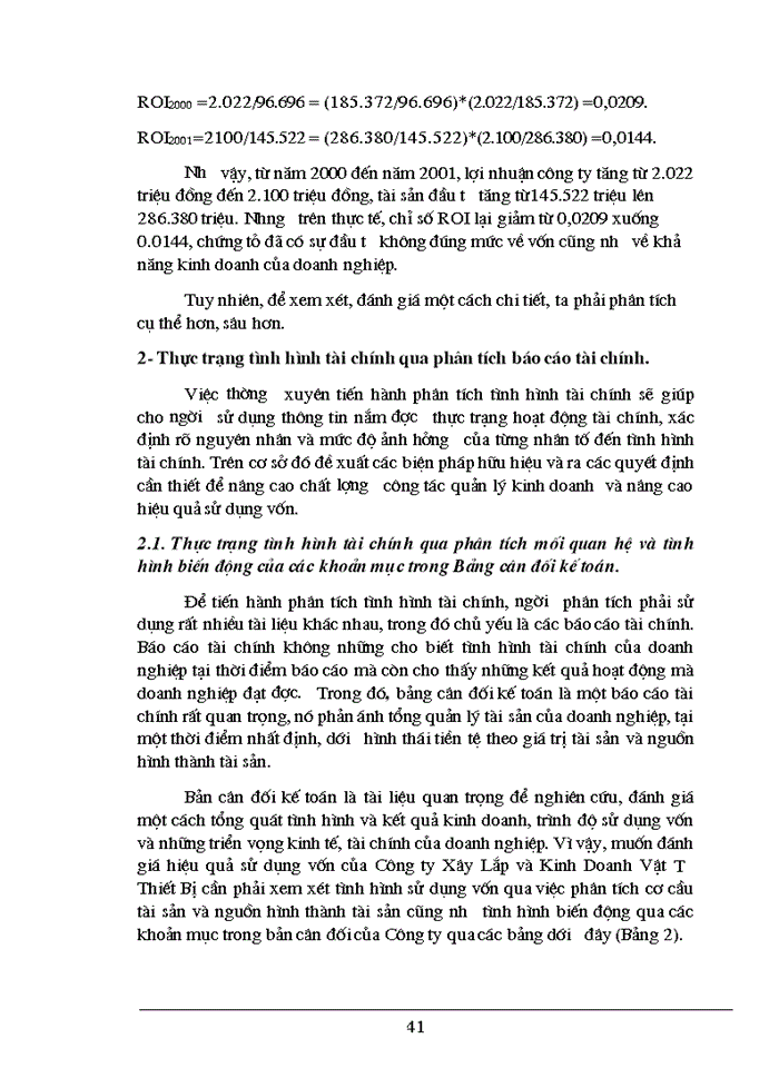 image for page Phân tích tài chính và các Giải pháp nhằm tăng cường năng lực tài chính tại Công ty Công ty Xây lắp và Kinh doanhVật Tư Thiết Bị