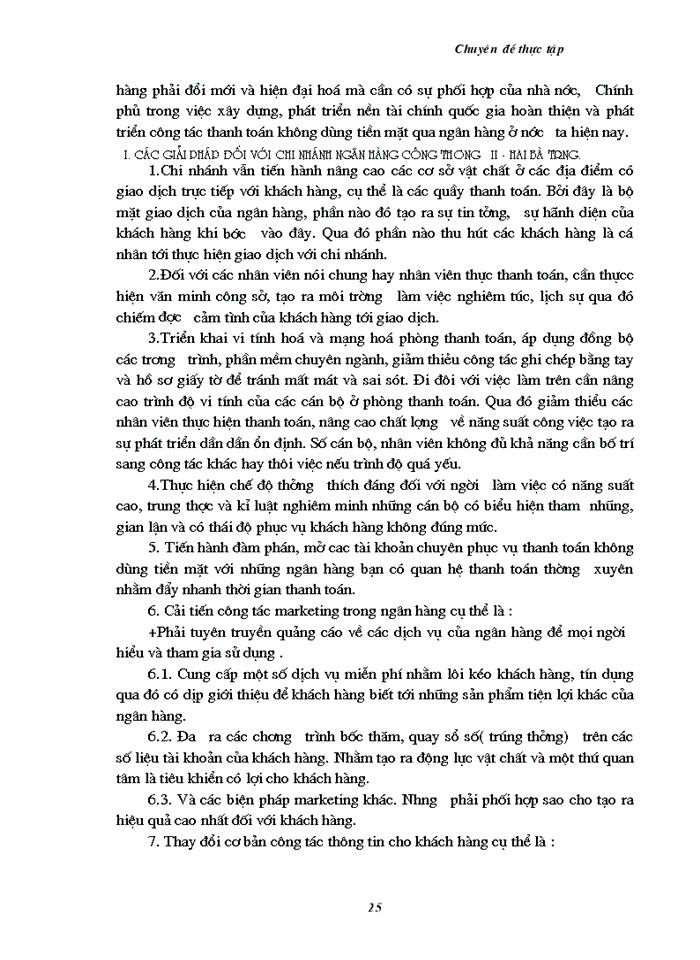 image for page Thực trạng thanh toán không dùng tiền mặt tại chi nhánh Ngân hàng Công thương KVII - HBT - Hà Nội