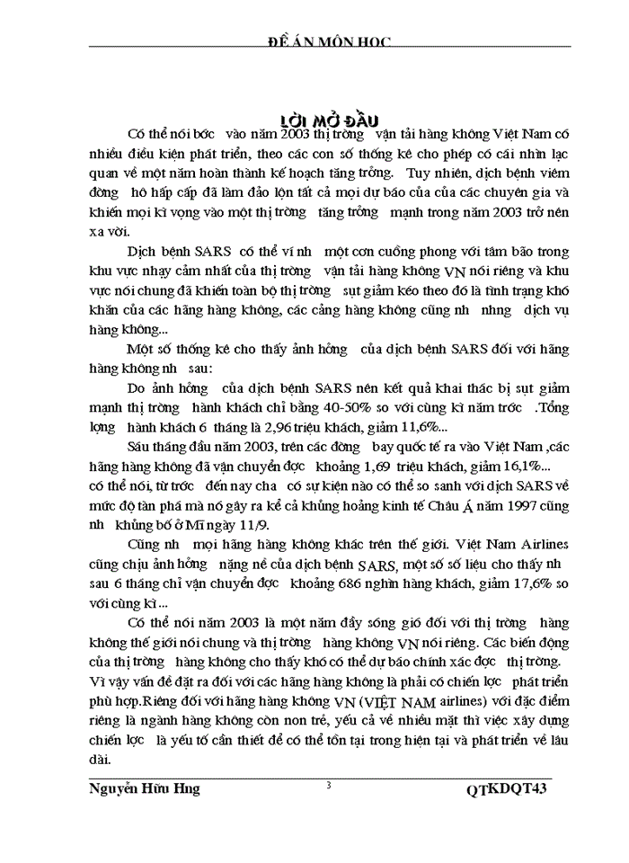 image for page Đánh giá chiến lược Kinh doanh của Việt Nam airlines