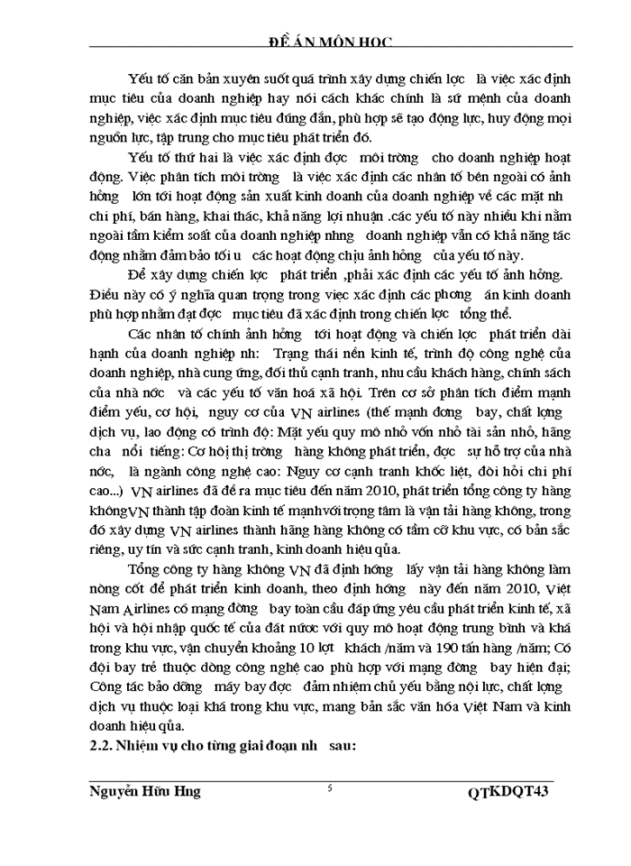 image for page Đánh giá chiến lược Kinh doanh của Việt Nam airlines