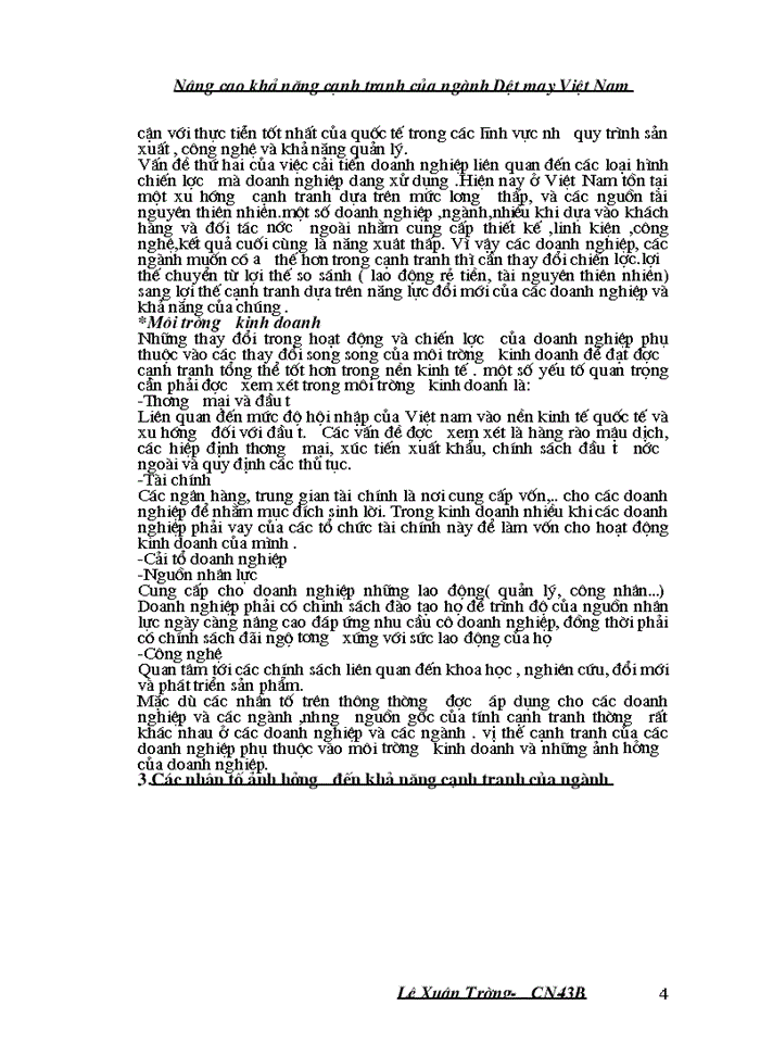 image for page Nâng cao khả năng cạnh tranh của ngành Dệt may Việt Nam