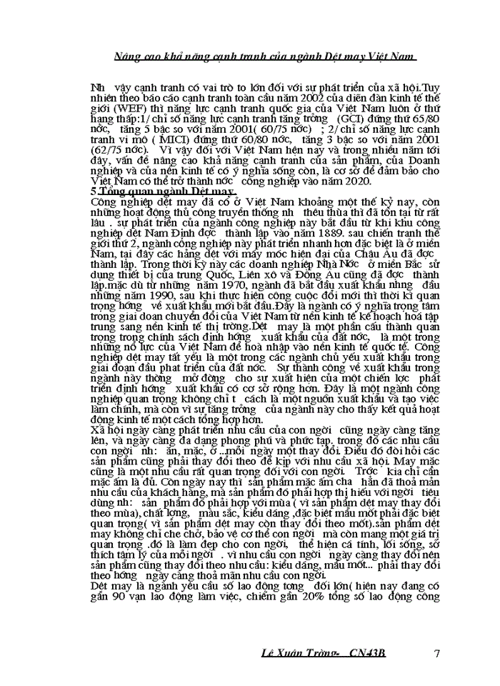 image for page Nâng cao khả năng cạnh tranh của ngành Dệt may Việt Nam