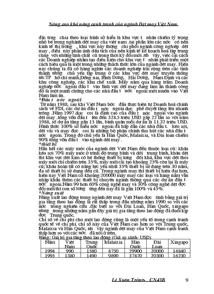 image for page Nâng cao khả năng cạnh tranh của ngành Dệt may Việt Nam