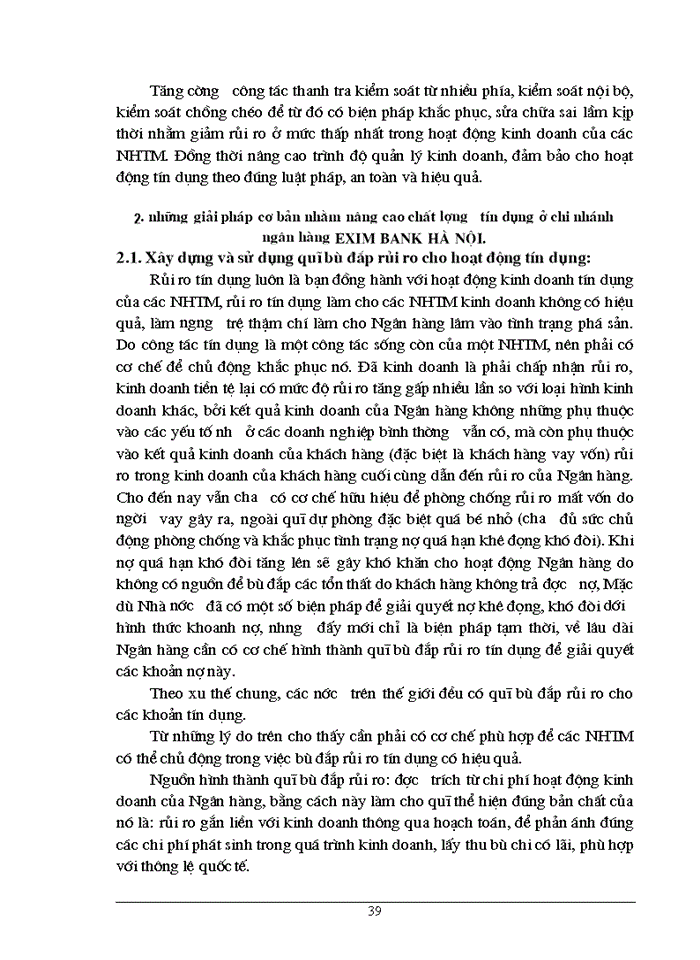 image for page Chất lượng tín dụng Ngân hàng hiện trạng và Giải pháp nâng cao chất lượng tín dụng tại Ngân hàng Thương mạiCổ phần EximbaNhập khẩu Hà Nội