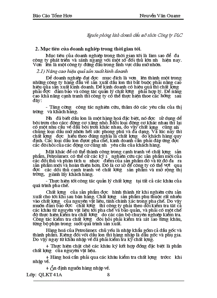 image for page Báo cáo tổng hợp tại Công ty hoá dầu Petrolimex