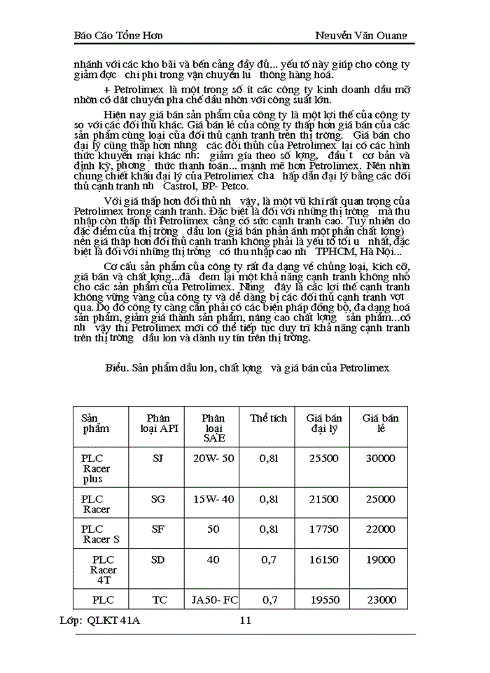 image for page Báo cáo tổng hợp tại Công ty hoá dầu Petrolimex