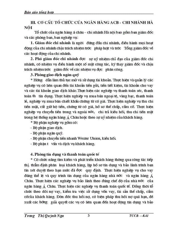 image for page Báo cáo tổng hợp tại Ngân hàng Thương mại cổ phần á châu- Chi nhánh Hà Nội