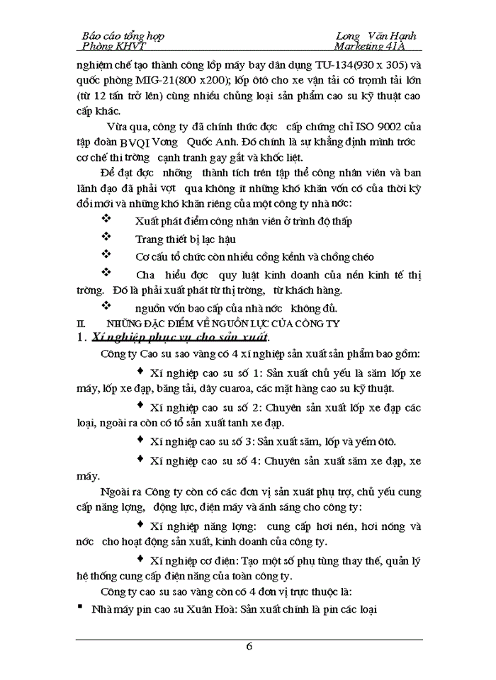 image for page Báo cáo Tại tại Công ty cao su sao vàng