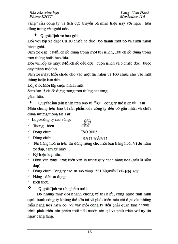 image for page Báo cáo Tại tại Công ty cao su sao vàng