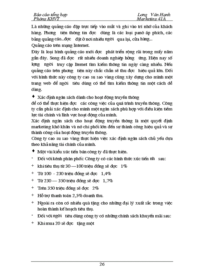 image for page Báo cáo Tại tại Công ty cao su sao vàng