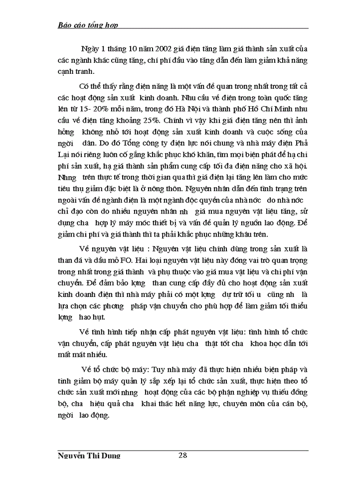 image for page Báo cáo Tại tại Nhà máy nhiệt Điện Phả Lại