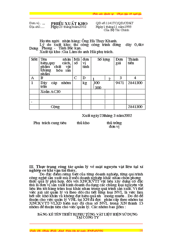 image for page Báo cáo Tại tại xí nghiệp cơ khí vận tải thủy vật liệu Xây dựng
